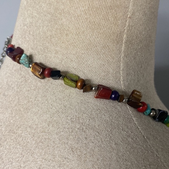 HANDMADE CHEROKEE NATION BEADED MUKTI STRING ASSORTED GEMSTONES W/SILVER CLASPS - Picture 6 of 7